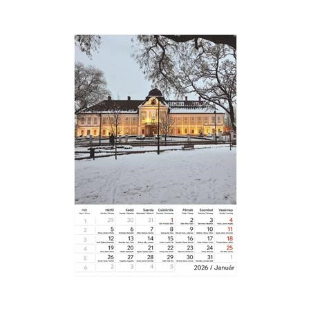 Falinaptár 2026 TOPTIMER T094 220x330mm álló Magyar városok
