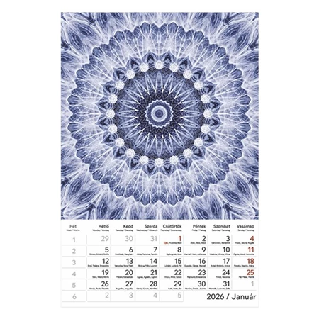 Falinaptár 2026 TOPTIMER T094 220x330mm álló Mandala