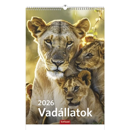 Falinaptár 2026 TOPTIMER T094 220x330mm álló Vadállatok