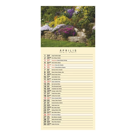 Falinaptár 2026 TOPTIMER T099 215x490mm Garden