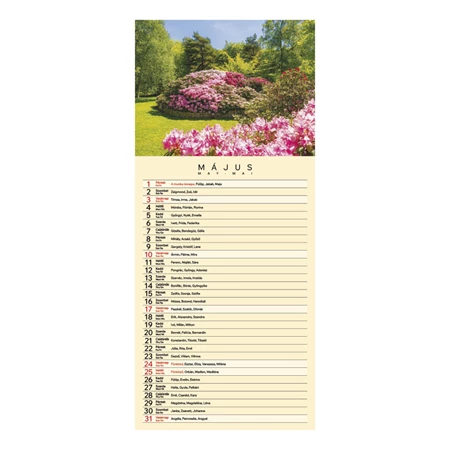 Falinaptár 2026 TOPTIMER T099 215x490mm Garden