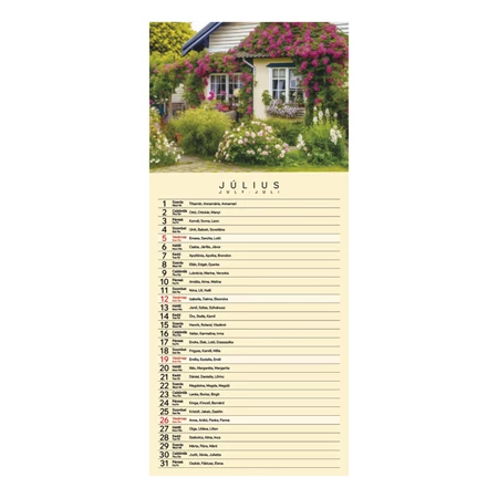 Falinaptár 2026 TOPTIMER T099 215x490mm Garden