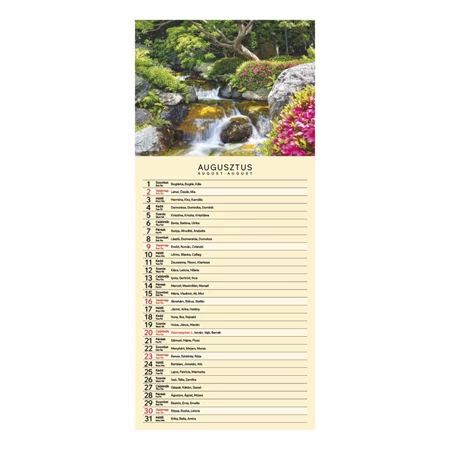 Falinaptár 2026 TOPTIMER T099 215x490mm Garden
