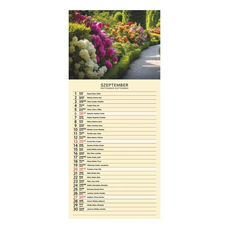 Falinaptár 2026 TOPTIMER T099 215x490mm Garden