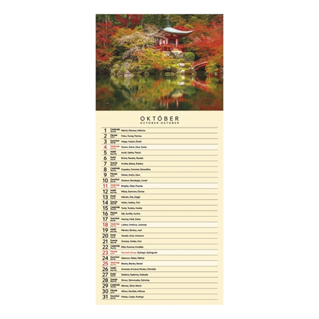 Falinaptár 2026 TOPTIMER T099 215x490mm Garden