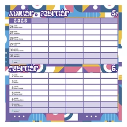 Falinaptár 2026 kéthetes mágneses Családi tervező