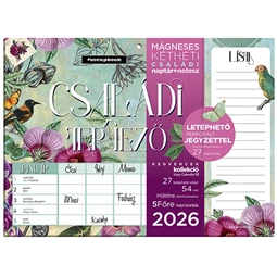 Falinaptár 2026 kéthetes tervező mágneses Anyu tervezője Scrapbook Style jegyzetömbbel