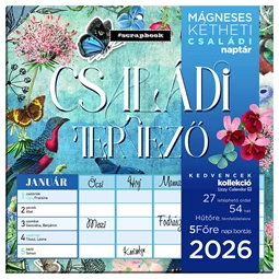 Falinaptár 2026 kéthetes tervező mágneses Családi tervező Scrapbook style