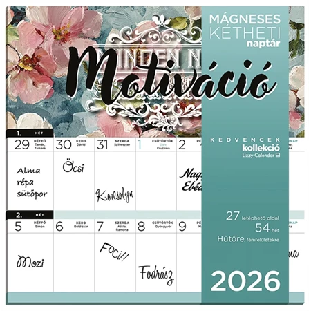 Falinaptár 2026 kéthetes tervező mágneses Motiváció