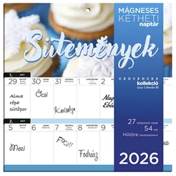 Falinaptár 2026 kéthetes tervező mágneses Sütemények