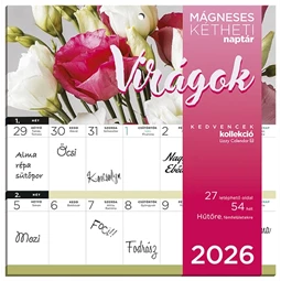 Falinaptár 2026 kéthetes tervező mágneses Virágok