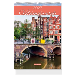 Falinaptár 2027 B/4 LIZZYCALENDAR spirál, Világvárosok