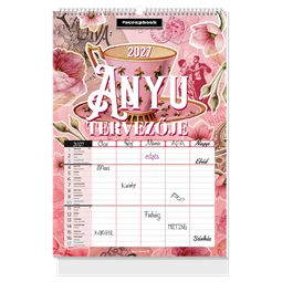 Falinaptár 2027 B/4 LIZZYCALENDAR spirál scrapbook, Anyu tervezője