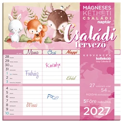 Falinaptár 2027 LIZZYCALENDAR kéthetes tervező mágneses Családi tervező Scrapbook style