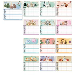 Falinaptár 2027 LIZZYCALENDAR kéthetes tervező mágneses Családi tervező Scrapbook style