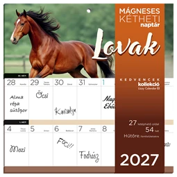 Falinaptár 2027 LIZZYCALENDAR kéthetes tervező mágneses Lovak