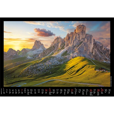 Falinaptár 2027 REAL 460 x 320mm Hegyek spirálos 6091