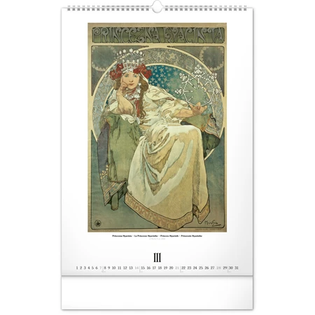 Falinaptár 2027 REAL 460 x 330mm Alphones Mucha