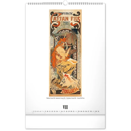 Falinaptár 2027 REAL 460 x 330mm Alphones Mucha