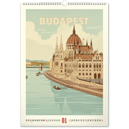 Falinaptár 2027 REAL 460 x 330mm Vintage posters - World Cities