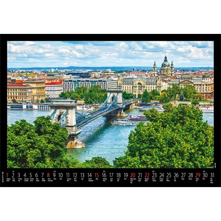 Falinaptár 2027 REAL 460x320mm Budapest spirálos 6091