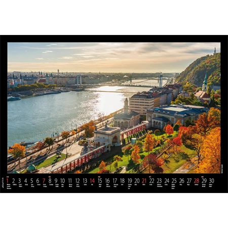 Falinaptár 2027 REAL 460x320mm Budapest spirálos 6091