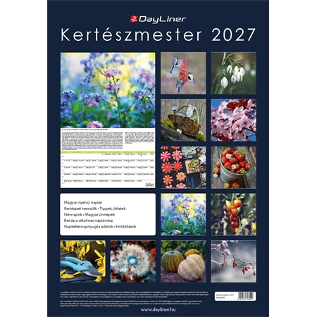 Falinaptár 2027 REAL 485x340mm Kertész spirálos 6091