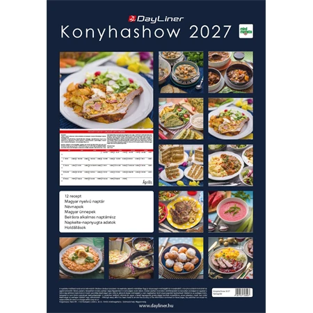 Falinaptár 2027 REAL 485x340mm Konyhashow spirálos 6091