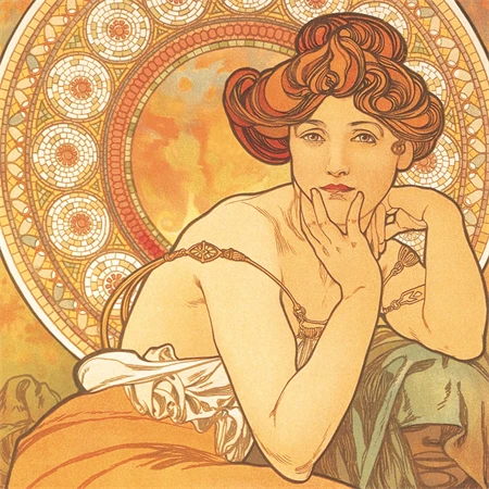 Falinaptár 2027 REAL lemez 300 x 600mm Alphonse Mucha