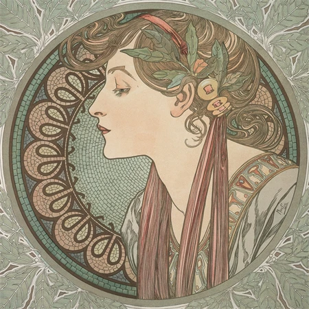 Falinaptár 2027 REAL lemez 300 x 600mm Alphonse Mucha
