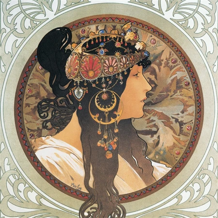 Falinaptár 2027 REAL lemez 300 x 600mm Alphonse Mucha