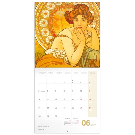 Falinaptár 2027 REAL lemez 300 x 600mm Alphonse Mucha