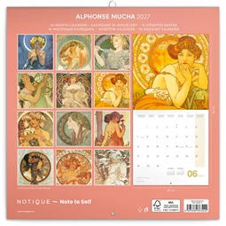Falinaptár 2027 REAL lemez 300 x 600mm Alphonse Mucha