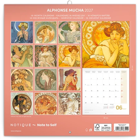 Falinaptár 2027 REAL lemez 300 x 600mm Alphonse Mucha