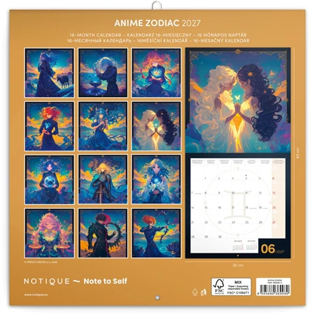 Falinaptár 2027 REAL lemez 300 x 600mm Anime Zodiac