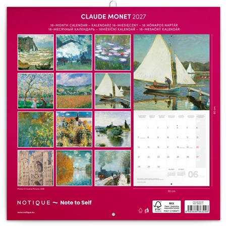 Falinaptár 2027 REAL lemez 300 x 600mm Claude Monet