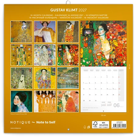 Falinaptár 2027 REAL lemez 300 x 600mm Gustav Klimt
