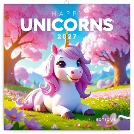 Falinaptár 2027 REAL lemez 300 x 600mm Happy Unicorns