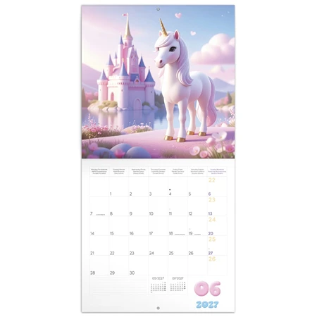 Falinaptár 2027 REAL lemez 300 x 600mm Happy Unicorns