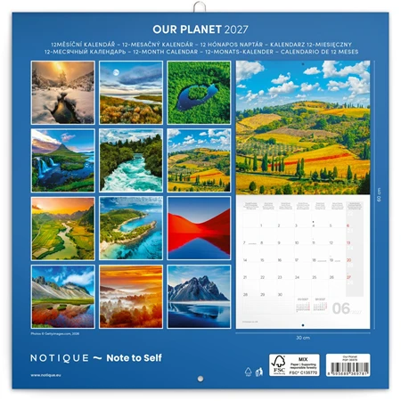 Falinaptár 2027 REAL lemez 300 x 600mm Our Planet