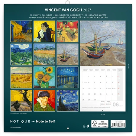 Falinaptár 2027 REAL lemez 300 x 600mm Vincent van Gogh