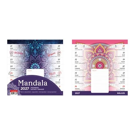 Falinaptár 2027 TOPTIMER T090 kéthetes tervező 220x220mm mágneses Mandala