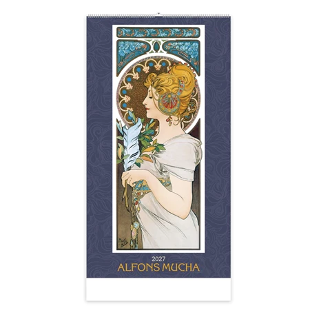 Falinaptár 2027 TOPTIMER T091 330×600mm álló Alfons Mucha