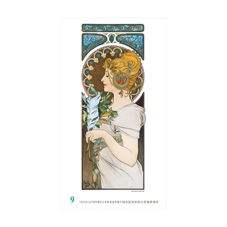 Falinaptár 2027 TOPTIMER T091 330×600mm álló Alfons Mucha