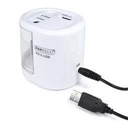 Hegyező elemes RAPESCO PS12-USB 2 lyukú, USB töltővel, fehér