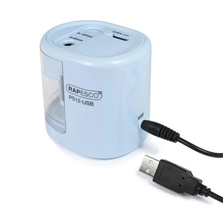 Hegyező elemes RAPESCO PS12-USB 2 lyukú, USB töltővel, világoskék