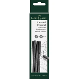 Faszén Faber-Castell 6db-os készlet, natúr 6-11mm Pitt Natural Charcoal