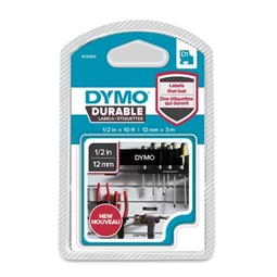 Feliratozógép szalag, DYMO D1 12 mm x 3 m, tartós, fekete-fehér