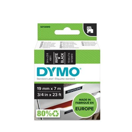 Feliratozógép szalag DYMO D1 19 mm x 7m  fekete-fehér