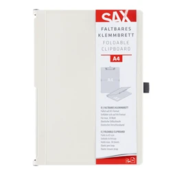 Felírótábla A/4-A/5 SAX fehér A5 méretre csukható és A4 méretre nyitható, tolltartó, rugalmas rögzítőpánttal